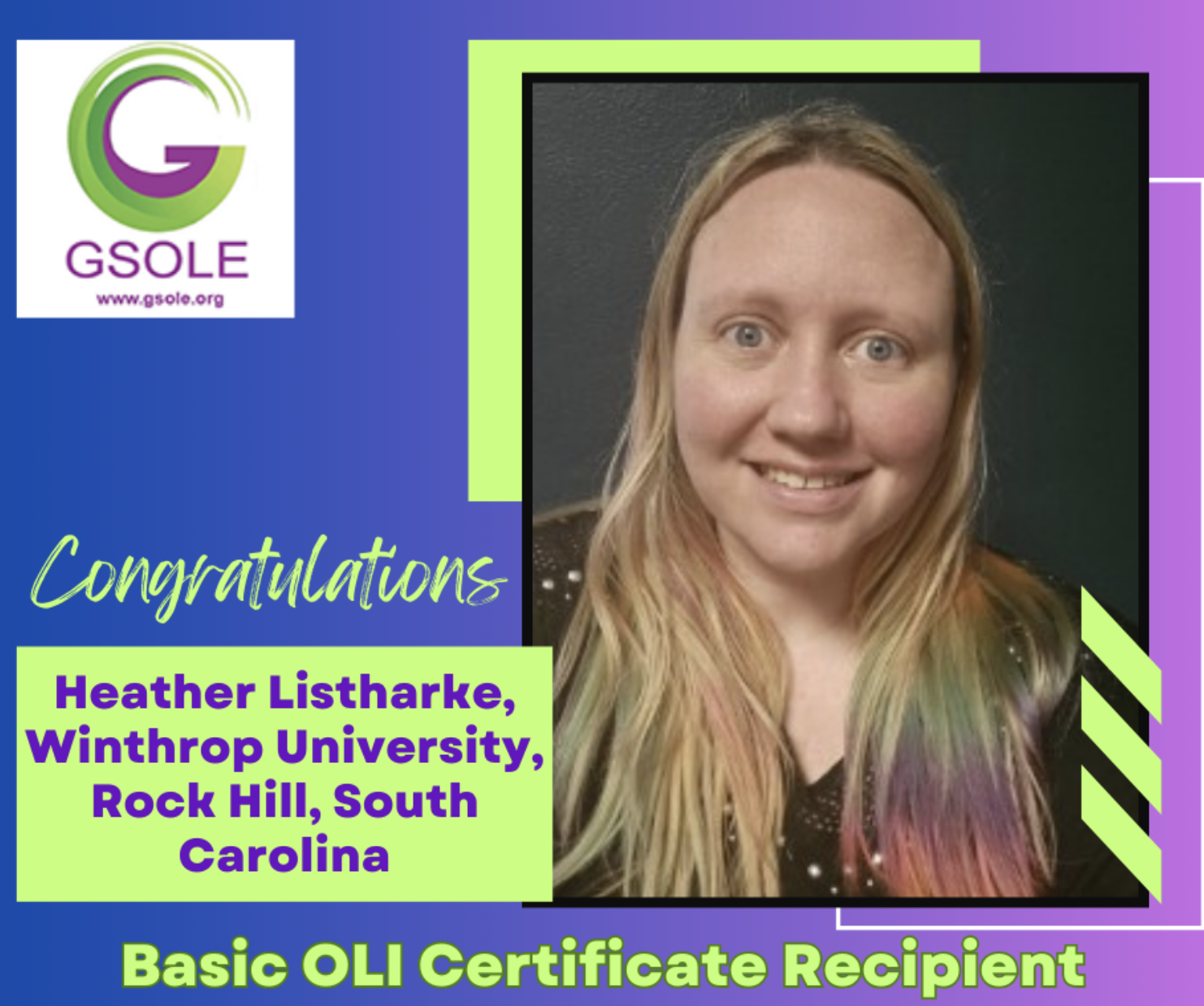 Heather Listharke, Winthrop University