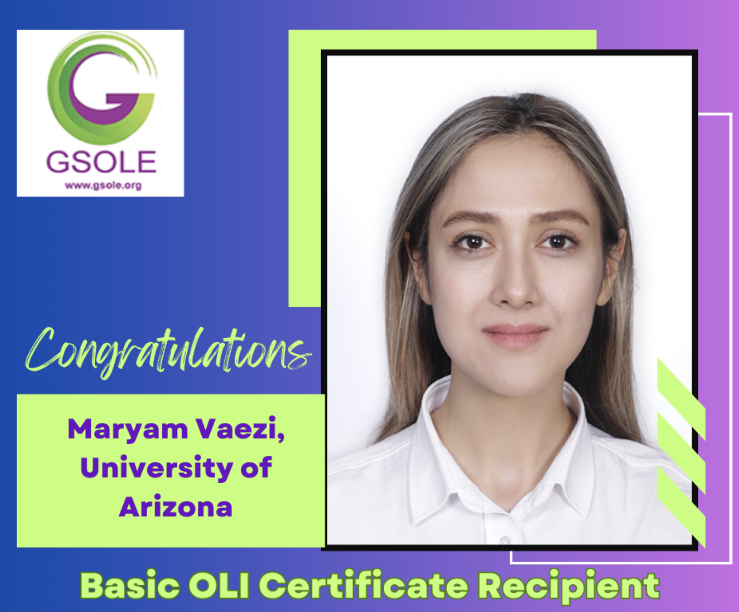 Maryam Vaezi, University of Arizona